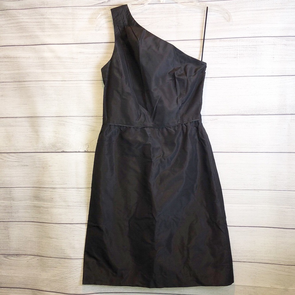 J. Crew One Shoulder Black Dress
